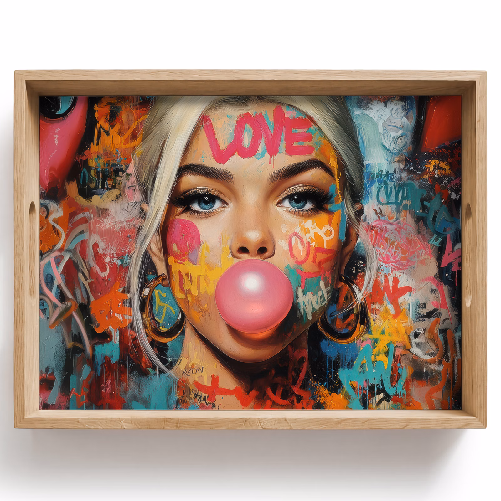 Tray - Woman - Chewing gum - Graffiti - Love — 1