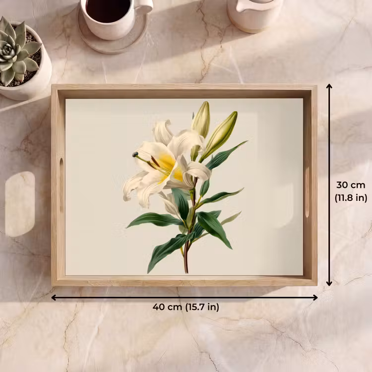 Tray - Lily - Elegant - Botanical - Beige — 7