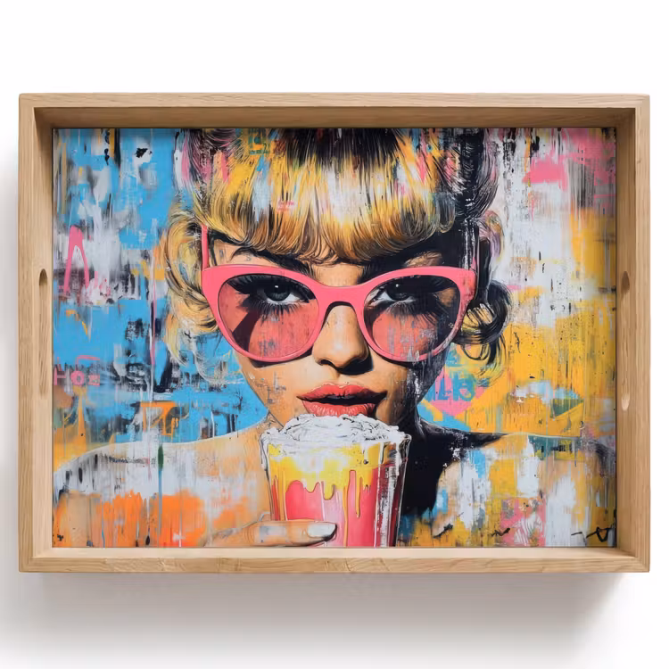 Tray - Sunglasses - Woman - Colorful - Paint splatters — 1