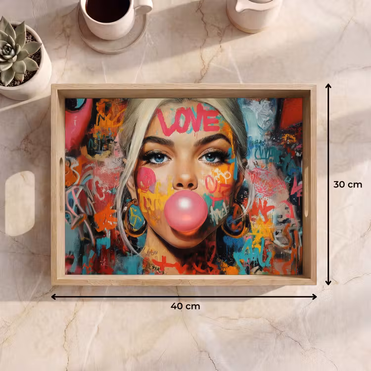 Tray - Woman - Chewing gum - Graffiti - Love — 8