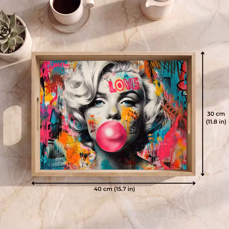 Tray - Woman - Chewing gum - Graffiti - Neon colors — 7