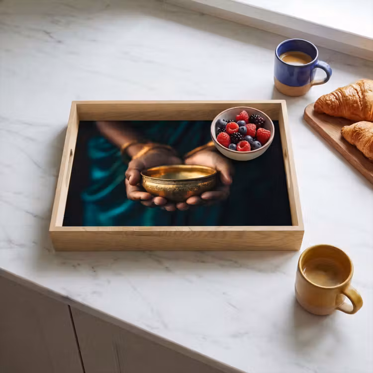Tray - Gold - Bowl - Blue — 3