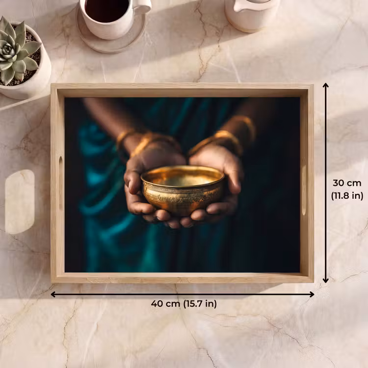 Tray - Gold - Bowl - Blue — 7