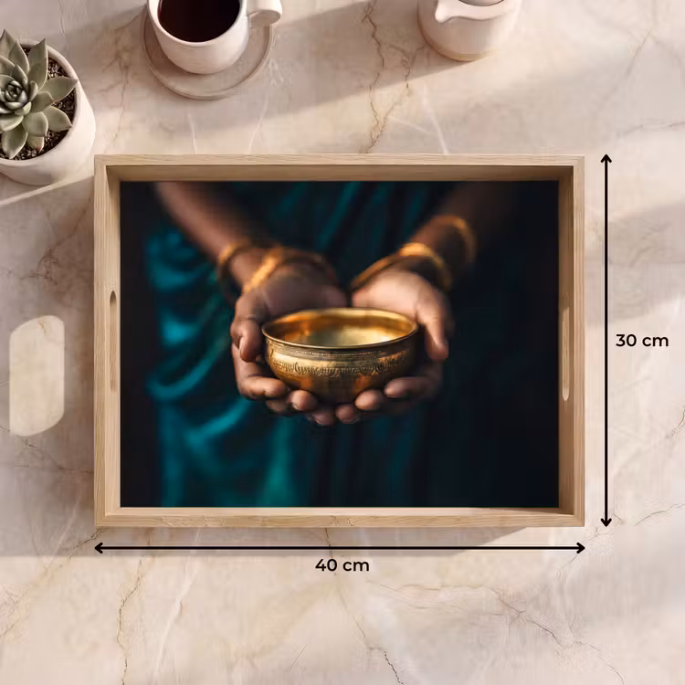 Tray - Gold - Bowl - Blue — 8