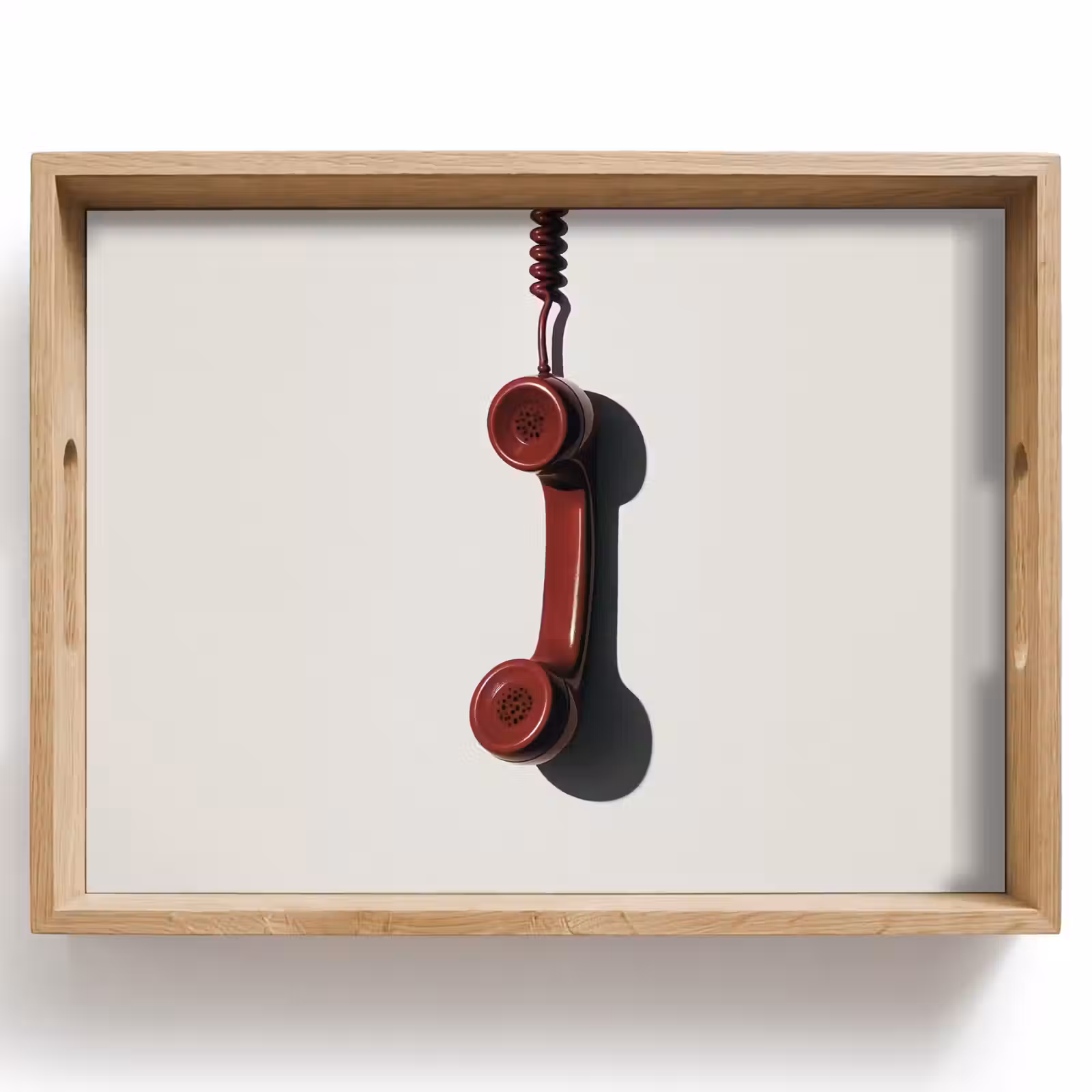 Tray - Phone - Cord - Red - Minimalist — 1