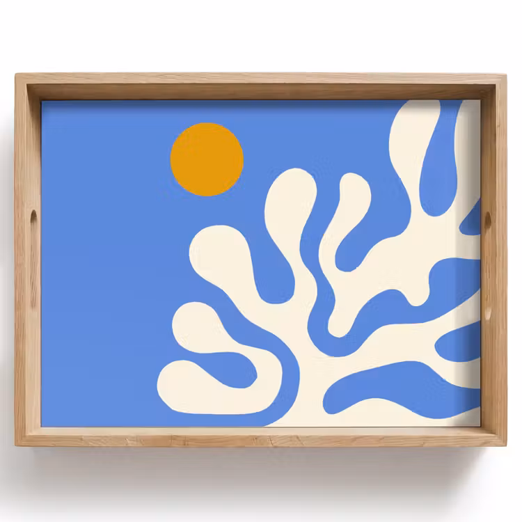 Tray - Minimalist - Organic pattern - Blue — 1
