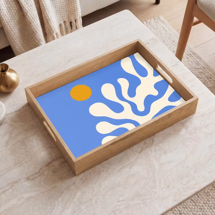 Tray - Minimalist - Organic pattern - Blue — 2