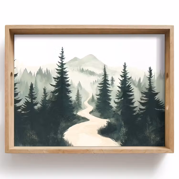 Tray - Path - Trees - Forest - Illustration — 1