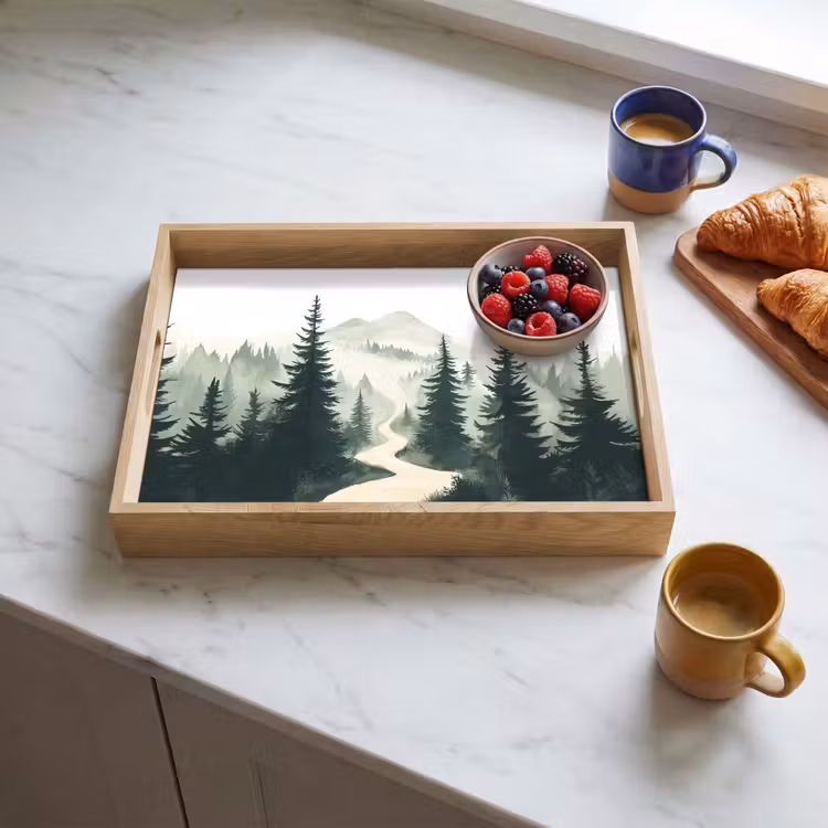 Tray - Path - Trees - Forest - Illustration — 3