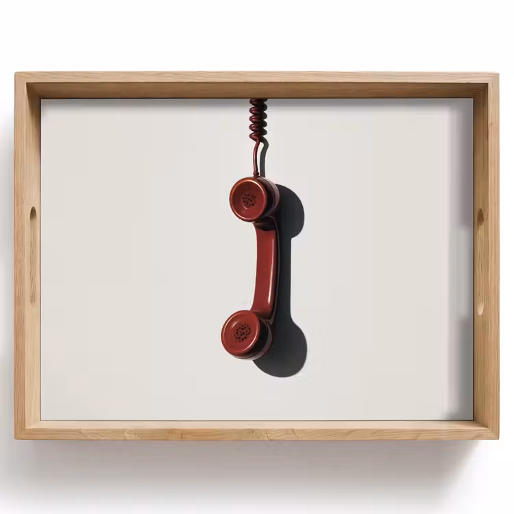 Tray - Phone - Cord - Red - Minimalist — 1