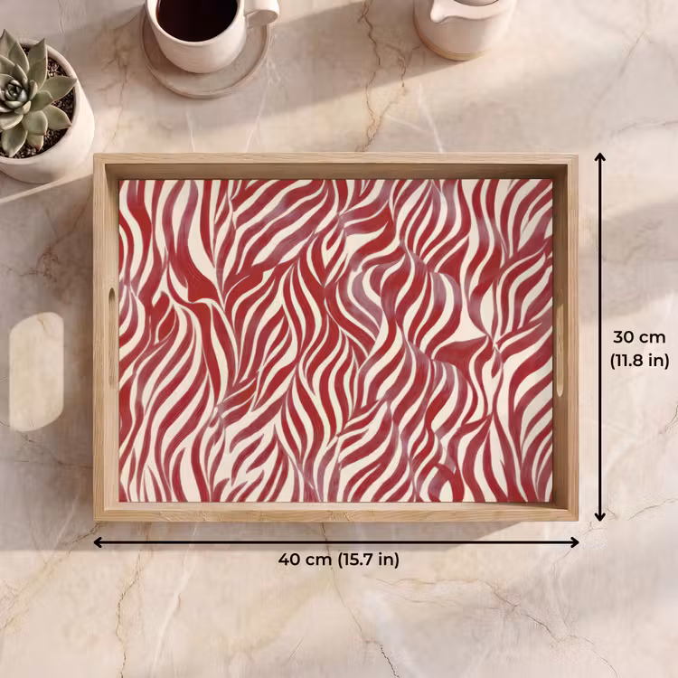 Tray - Wavy shapes - Abstract - Red — 7