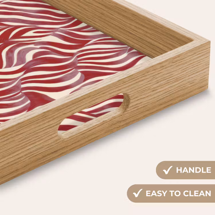 Tray - Wavy shapes - Abstract - Red — 9