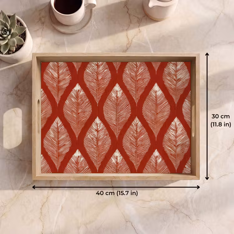 Tray - Leaves - Red - Elegant — 7