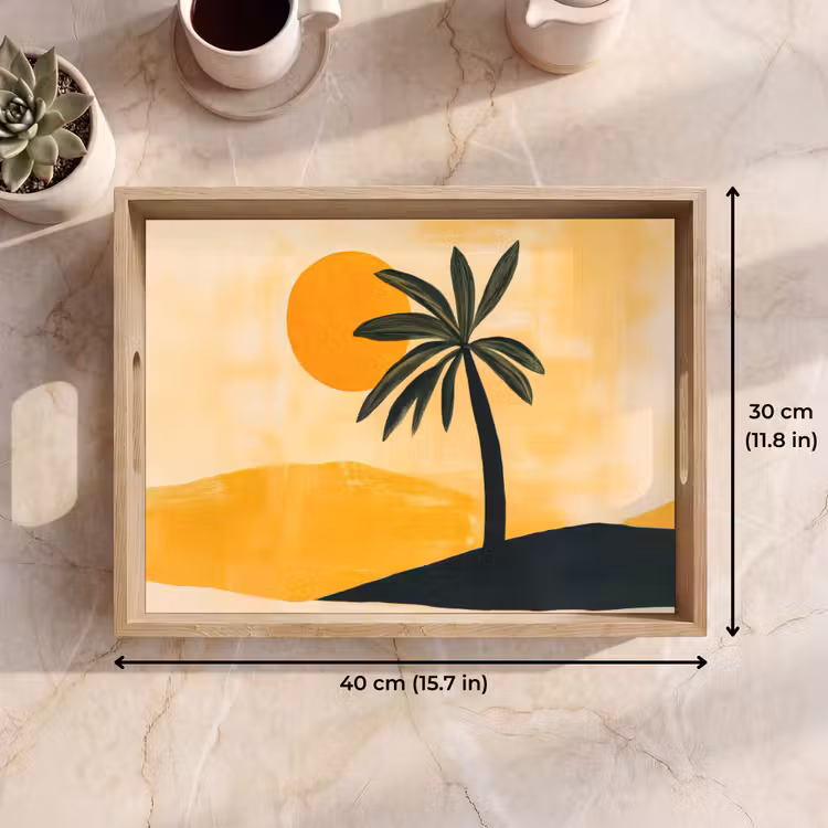 Tray - Illustration - Palm tree - Sun - Hills — 7