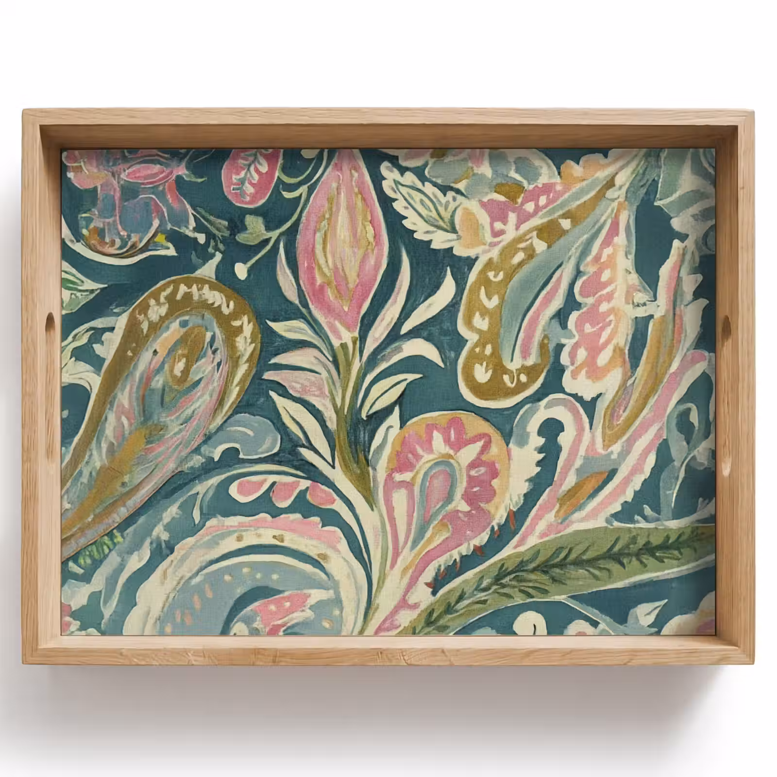 Tray - Patterned - Colorful - Ornate - Green — 1