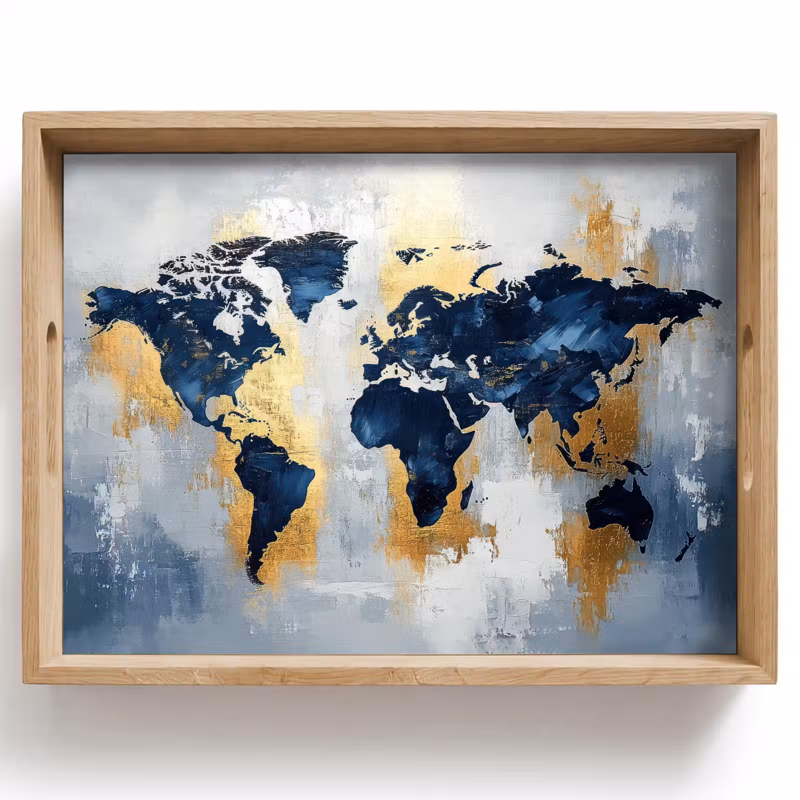 Tray - World map - Blue - Abstract — 1