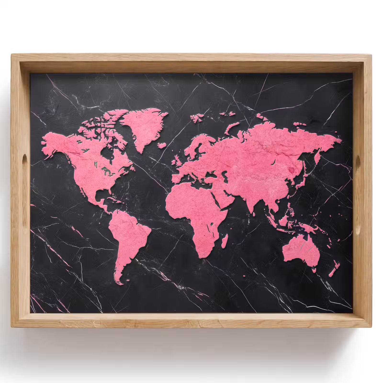 Tray - World map - Pink - Marble — 1