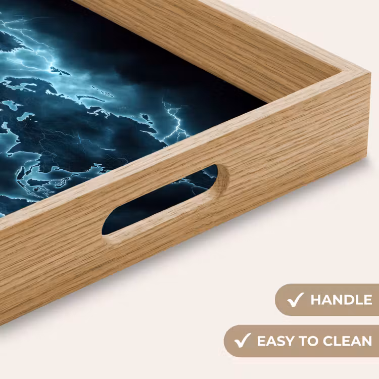 Tray - World map - Lightning - Blue — 9