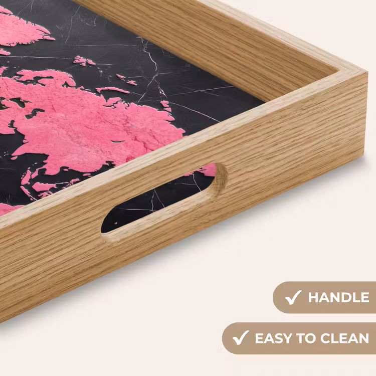 Tray - World map - Pink - Marble — 9