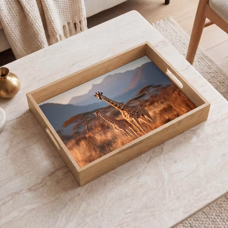 Tray - Giraffes - High grass - Acacia trees — 2
