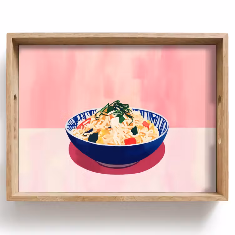 Tray - Rice - Illustration - Bowl - Vegetable — 1