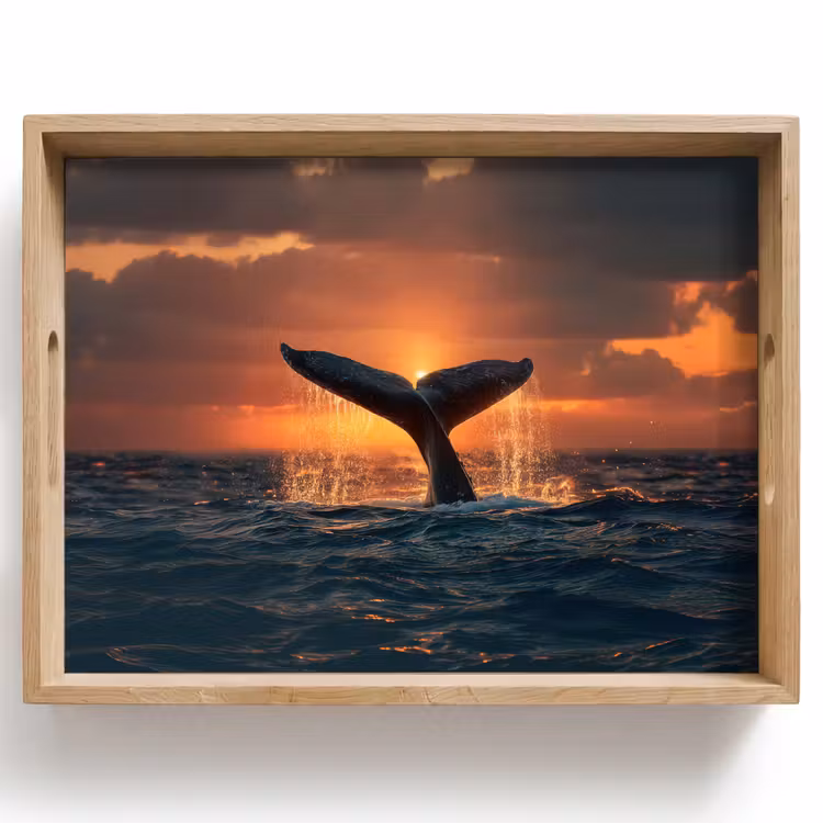 Tray - Whale tail - Water - Sunset — 1