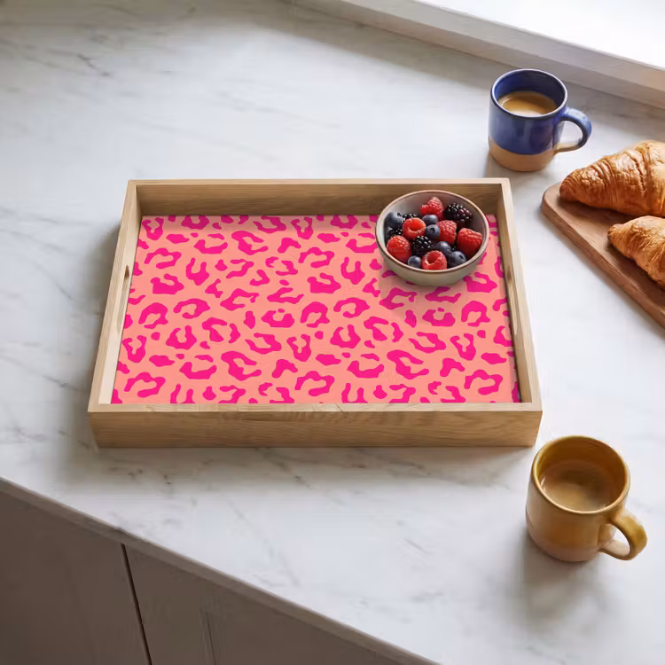 Tray - Panther print - Pink - Animal print - Minimalist — 3
