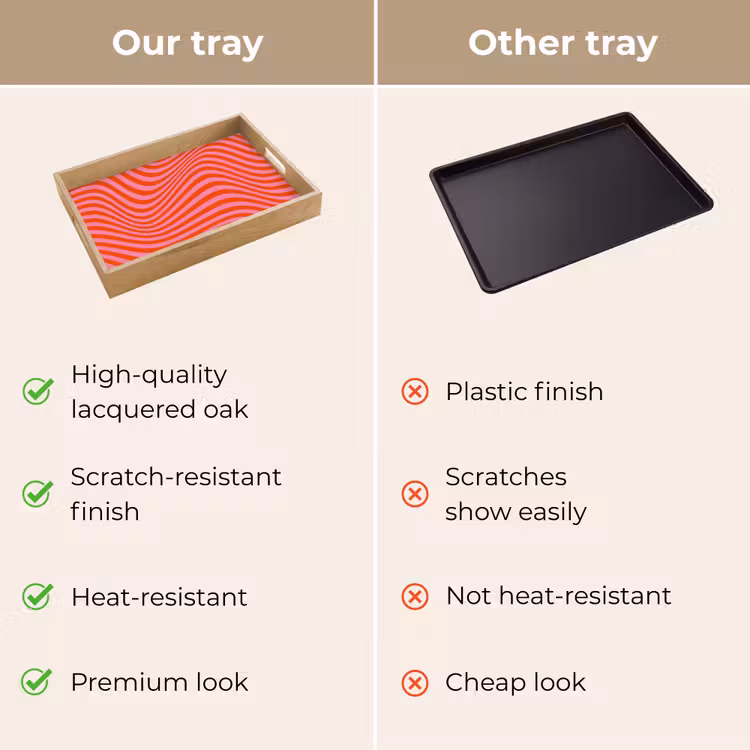 Tray - Wavy pattern - Red - Pink - Lines — 10