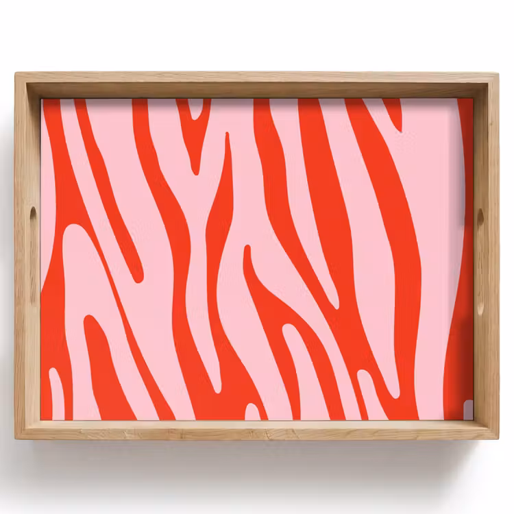 Tray - Zebra print - Pink - Red - Animal print — 1