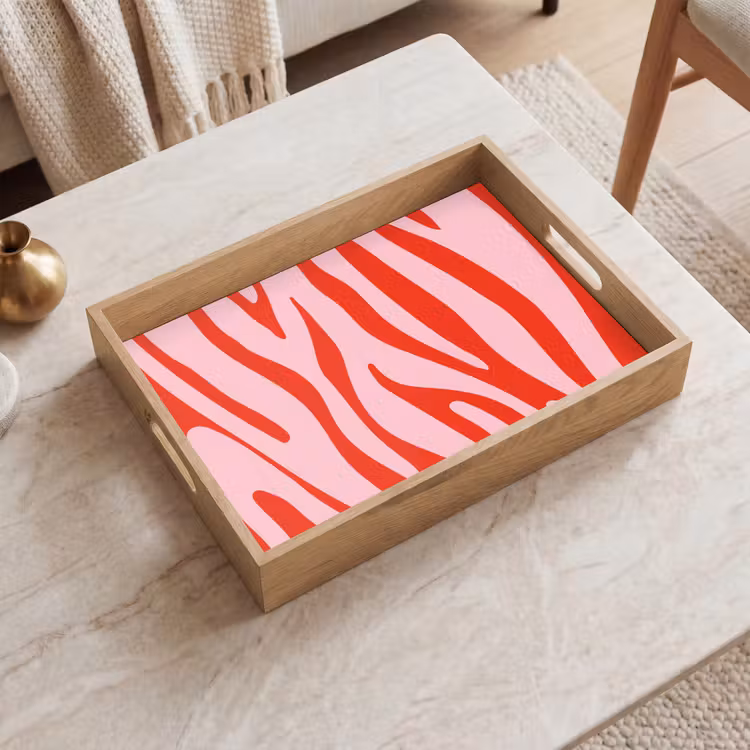 Tray - Zebra print - Pink - Red - Animal print — 2