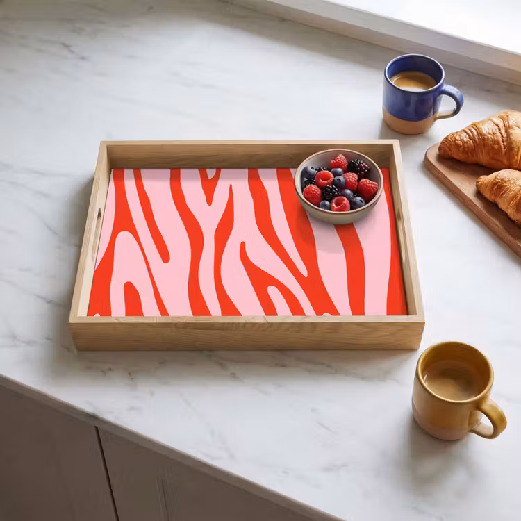Tray - Zebra print - Pink - Red - Animal print — 3
