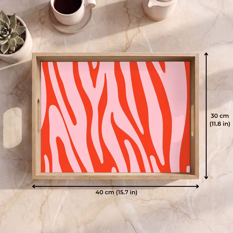Tray - Zebra print - Pink - Red - Animal print — 7