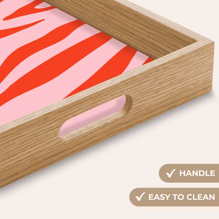 Tray - Zebra print - Pink - Red - Animal print — 9