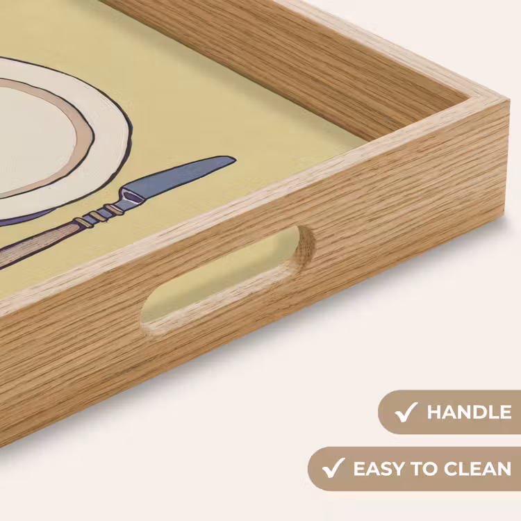 Tray - Illustration - Plate - Cutlery - Beige — 9