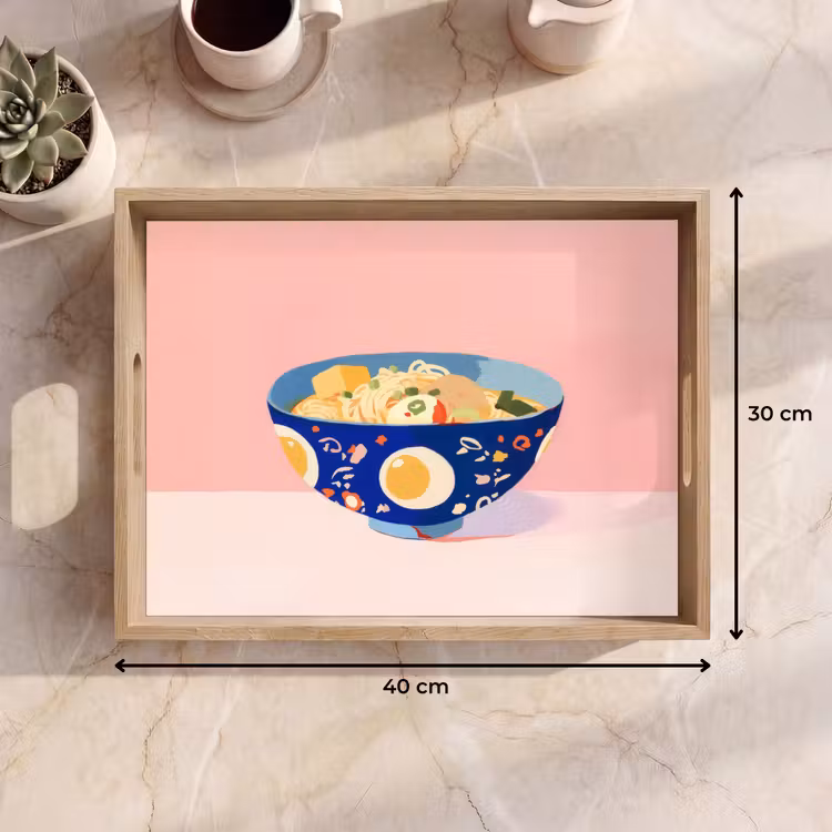 Tray - Noodles - Bowl - Blue - Illustration — 8