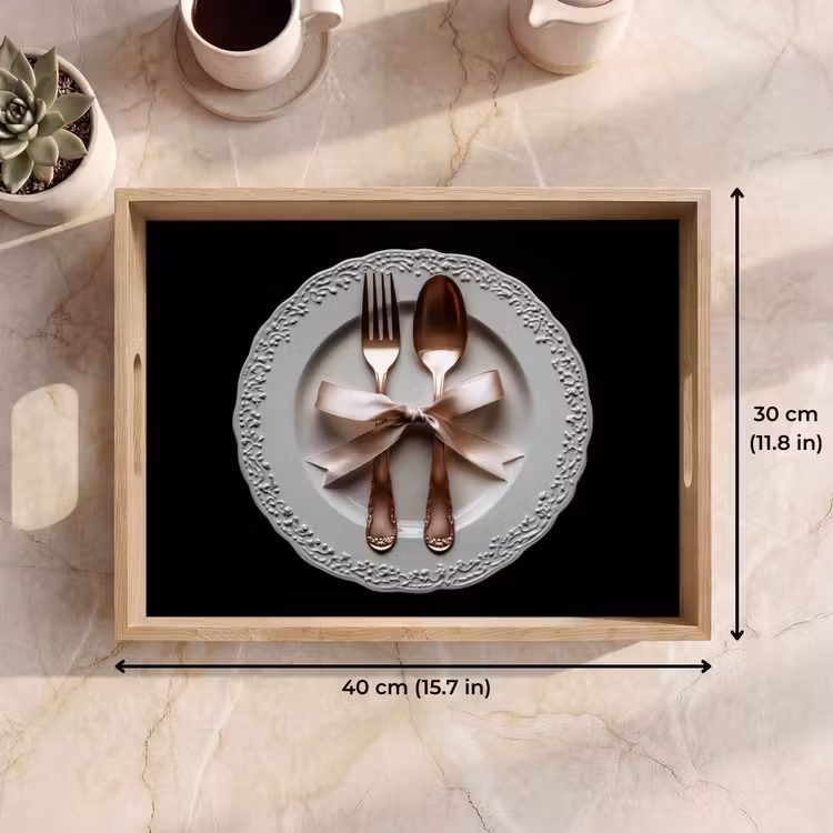 Tray - Rose - Bow - Cutlery — 7