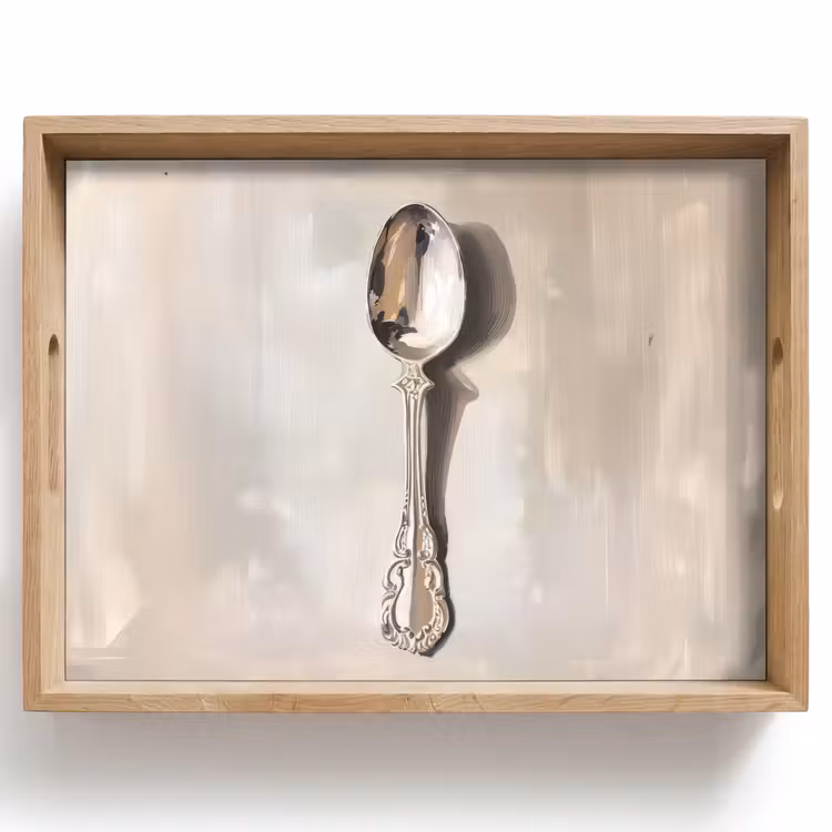 Tray - Spoon - Paint - Silver — 1