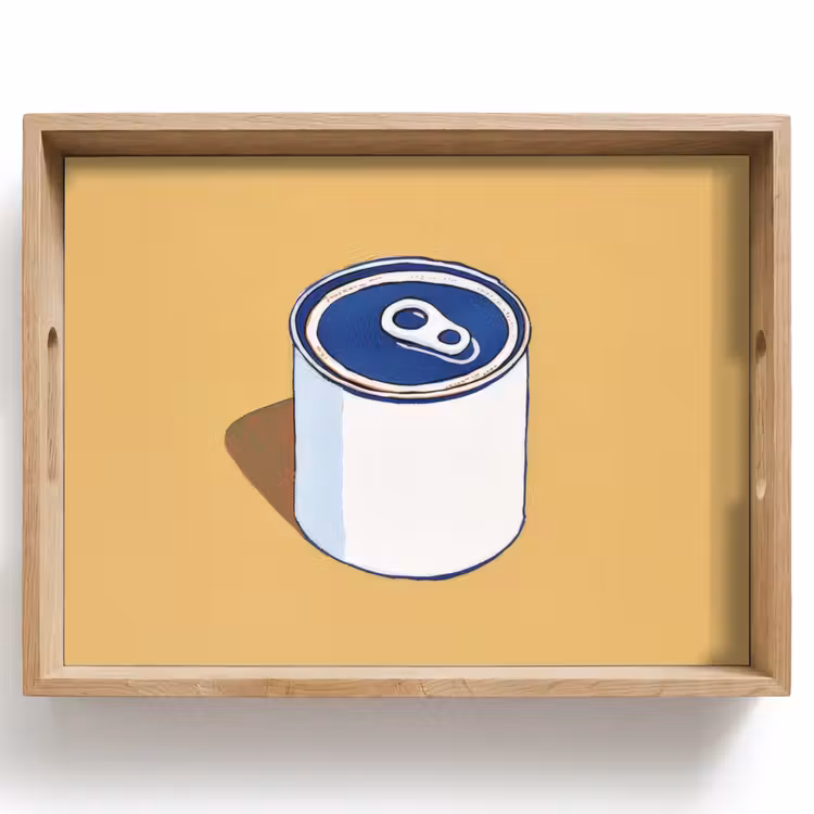 Tray - Tin - Minimalist - Blue - Illustration — 1