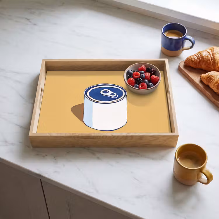 Tray - Tin - Minimalist - Blue - Illustration — 3