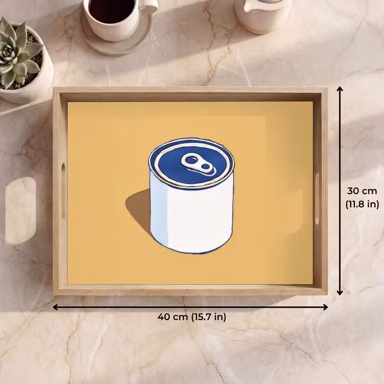Tray - Tin - Minimalist - Blue - Illustration — 7