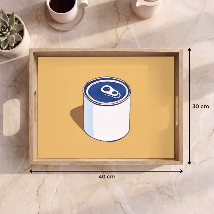 Tray - Tin - Minimalist - Blue - Illustration — 8