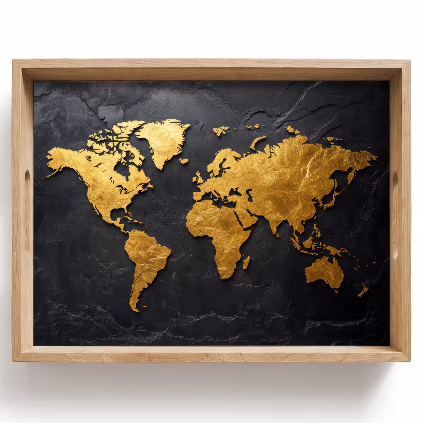 Tray - World map - Gold - Stone — 1