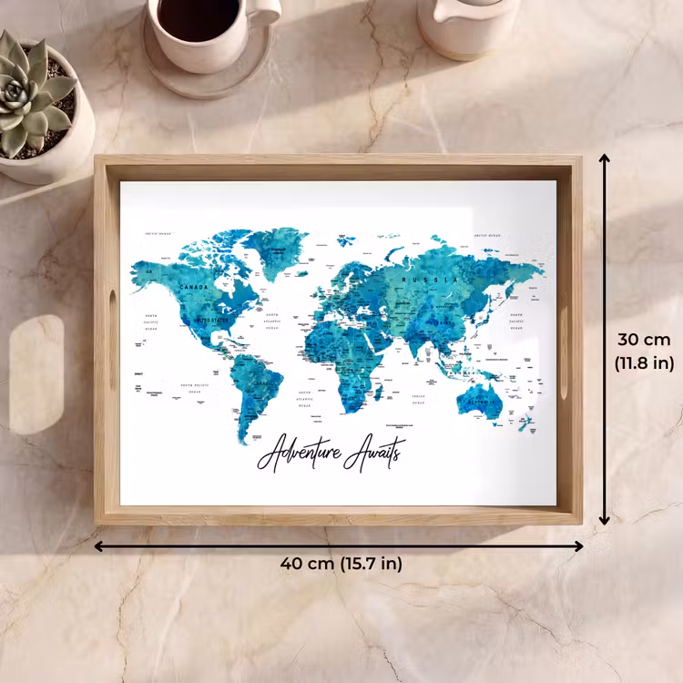Tray - World map - Blue - Colorful — 7