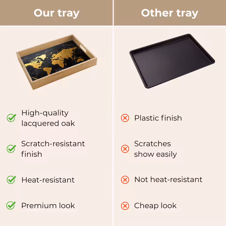 Tray - World map - Gold - Marble — 10