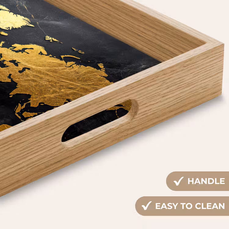 Tray - World map - Gold - Marble — 9