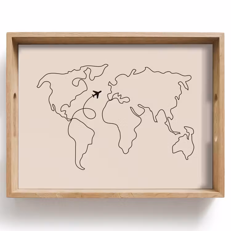 Tray - World map - Simple - Airplane — 1