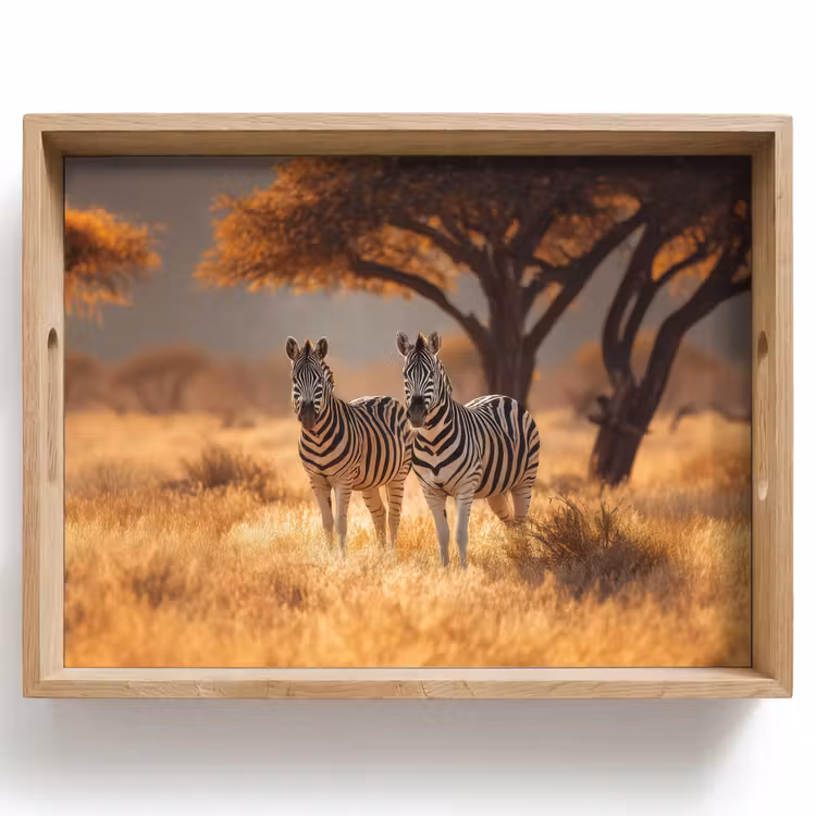 Tray - Zebras - Savannah landscape - Grass — 1