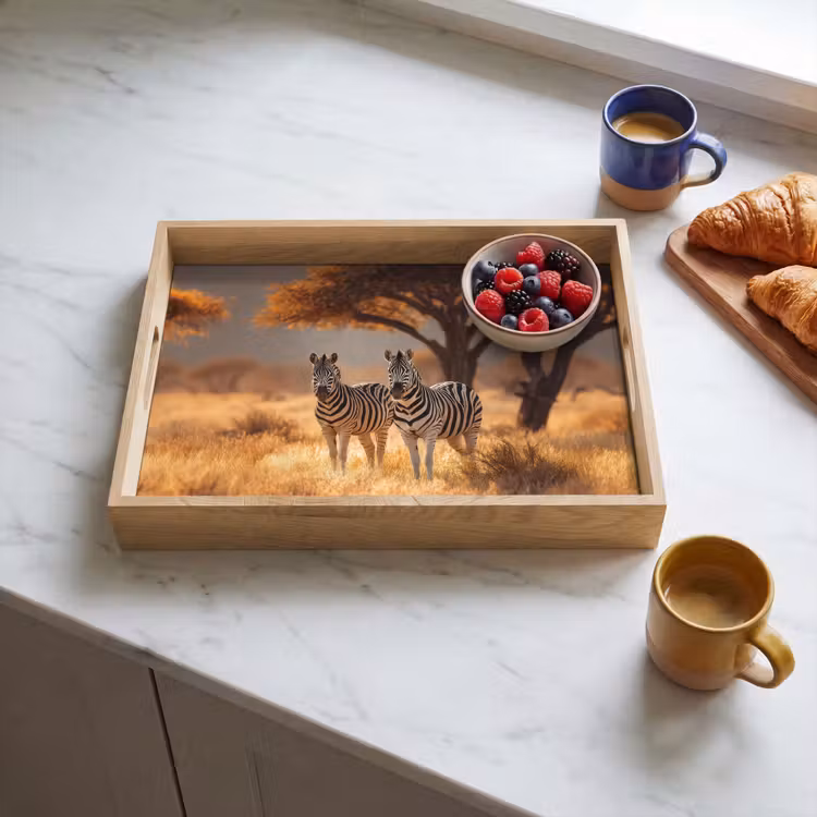 Tray - Zebras - Savannah landscape - Grass — 3