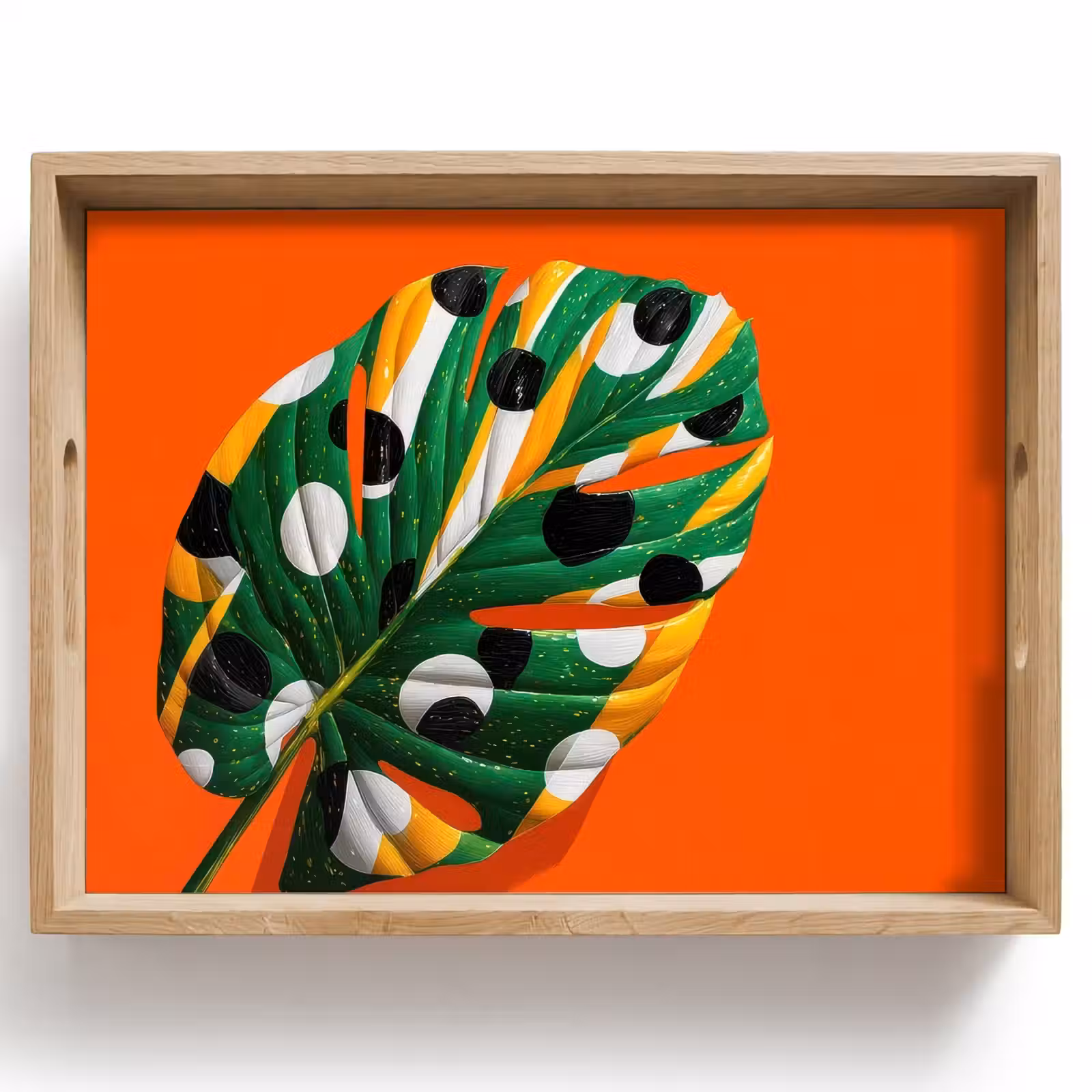 Tray - Leaf - Orange - Dots - Colorful — 1