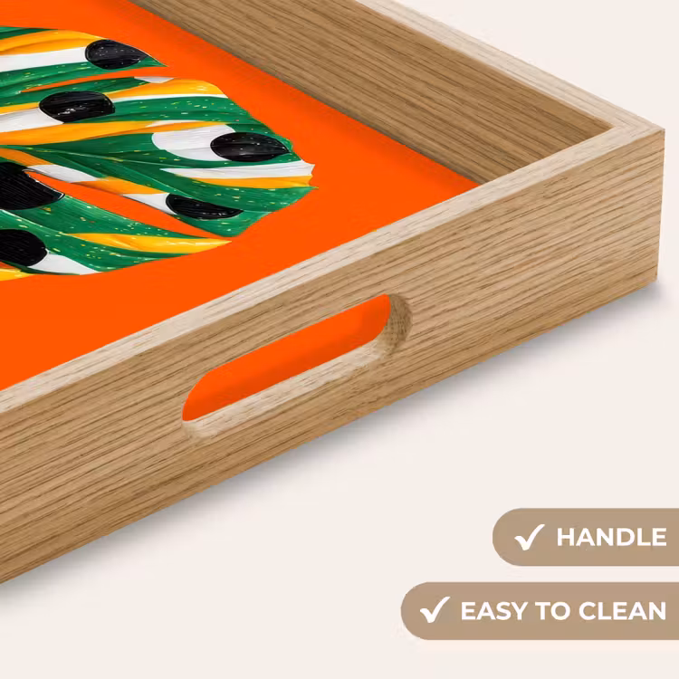 Tray - Leaf - Orange - Dots - Colorful — 9